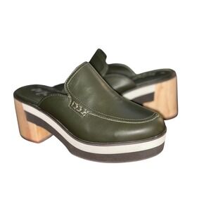 Matisse Kristy Leather Platform Mules in Green Sz 8